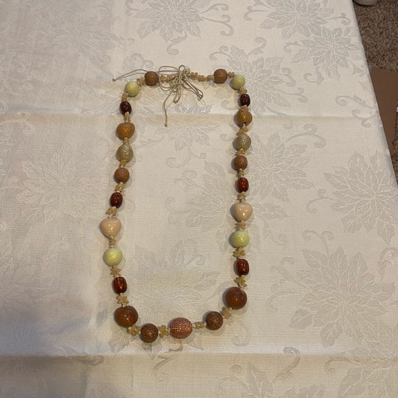 Wooden & Shell Beaded Necklace - Picture 4 of 5